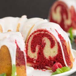 Vanilla Red Velvet Marbled Pound Cake