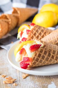 Strawberry Cheesecake Waffle Cones make a cool and refreshing treat for summer. You'll be pleasantly surprised how easy and delicious they are!